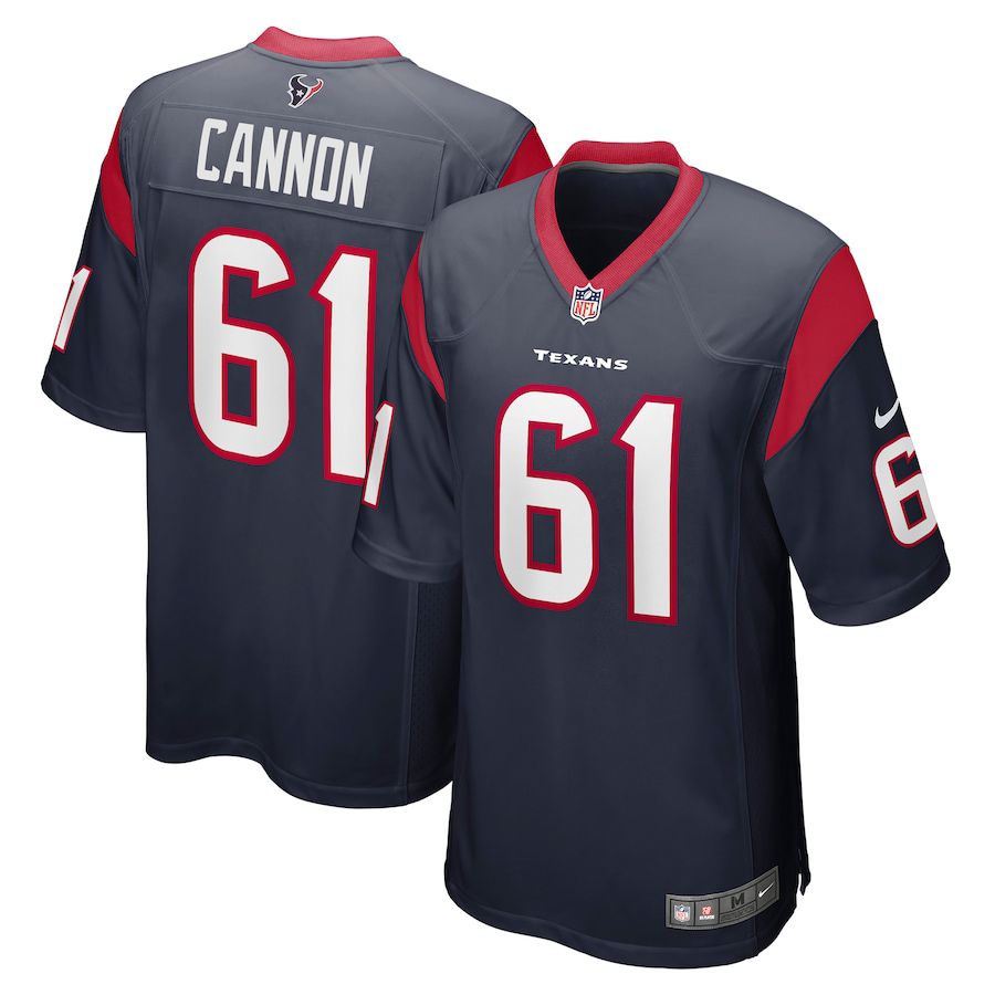 Men Houston Texans #61 Marcus Cannon Nike Navy Game NFL Jersey